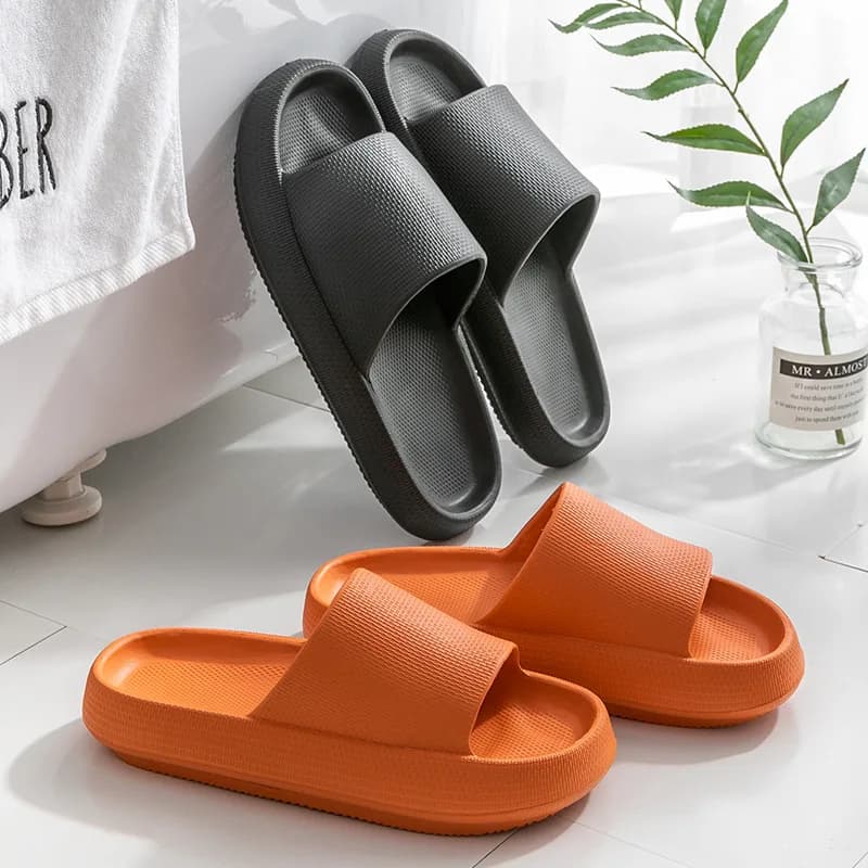 Cloud Cushion Slippers for Women & Men - Ultra-Soft Summer House Slides, Thick Sole Anti-Slip Bathroom Sandals for Indoor/Outdoo