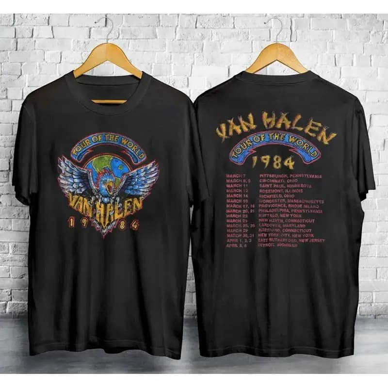 Maglietta double face vintage 1984 Monsters Of Rock World Tour Van