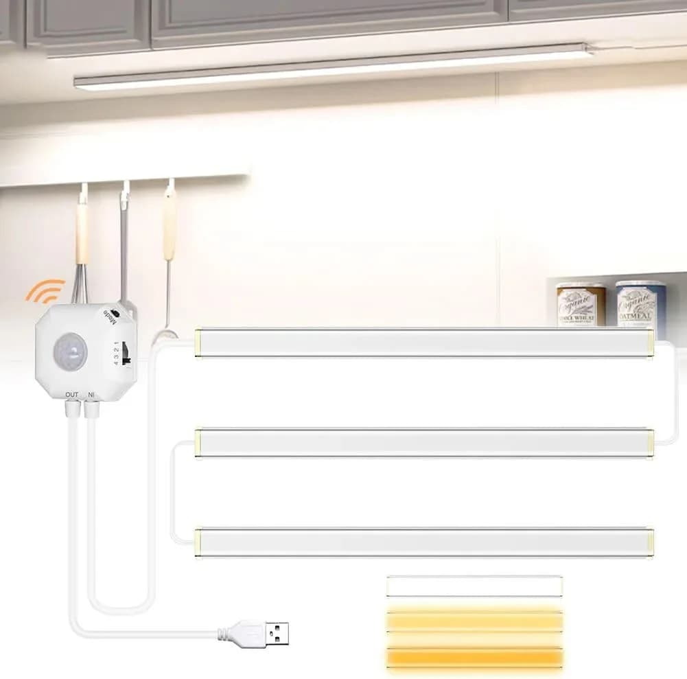 Led Strip Lights Night Light With Motion Sensor USB Plug Cabinet Lamp 3 Colors Dimmable LED For Room Kitchen Backlight