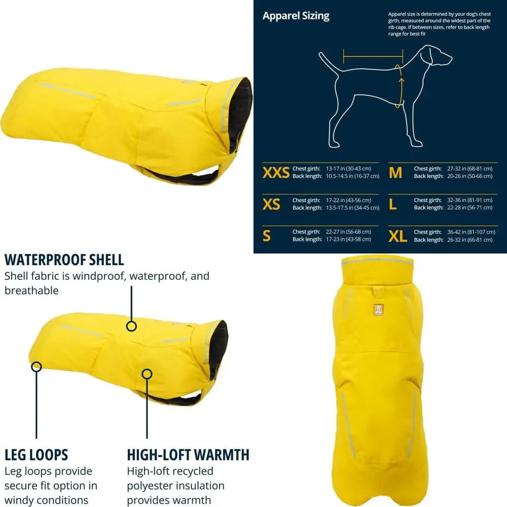 Cappotto Impermeabile Isolante per Cani con Porta Guinzaglio, Traspirante, Passanti per Zampe, Antivento, Copertura Estesa, Riflettente, M