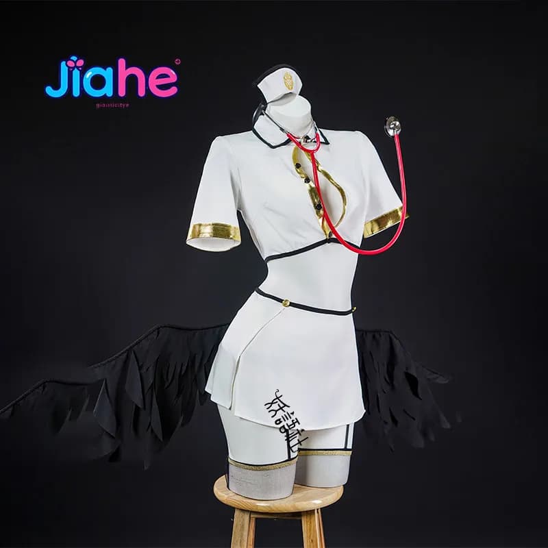 Anime Overlord albedo Cosplay Costume New Women's Sexy Nurse Uniform Skirt Headwear Socks Props Halloween Carnival albedo Dress