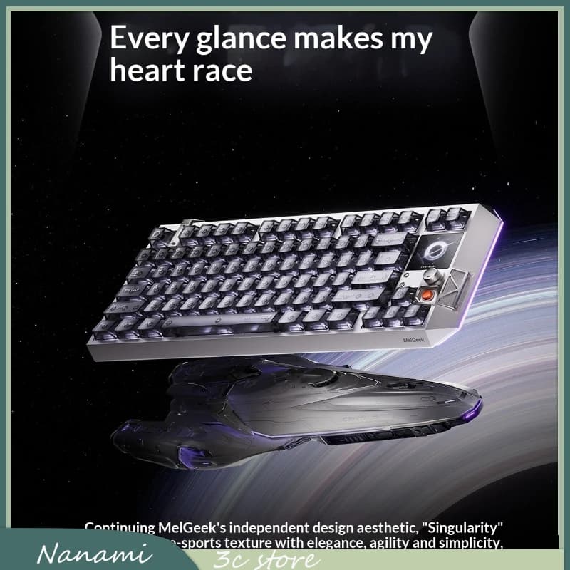 MelGeek Centauri 60/80 Tastiera da Gaming Magnetica Elettronica per Sport, 60Hz ad Alta Frequenza di Aggiornamento, Combinazione di Manopole e Pulsanti