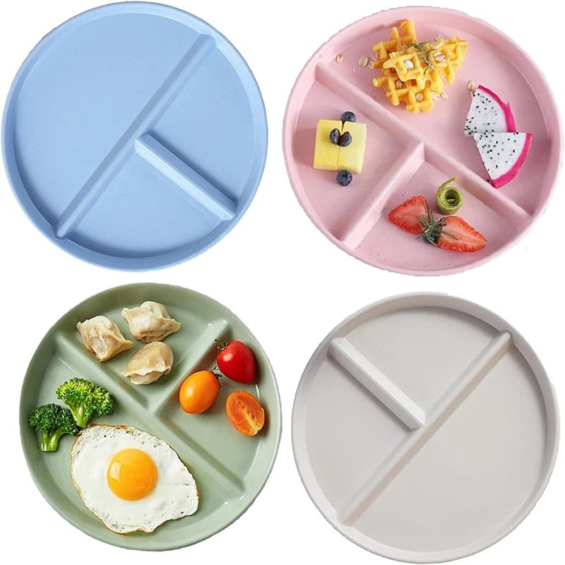 Divided flat Plates Reusable dividers for controlling portions Weight loss control plate Stoves Dining plate Cooking supplies