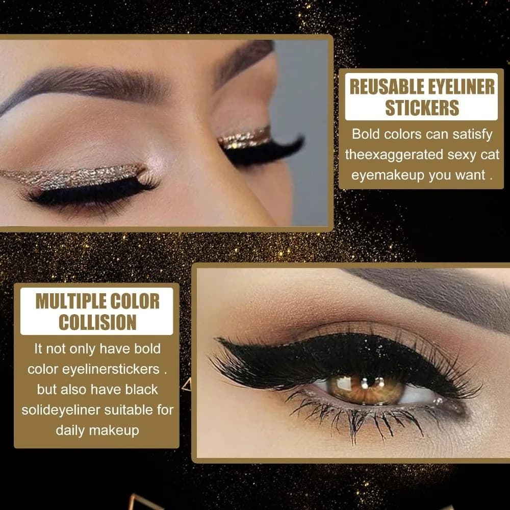 4 pairs of lazy patch eye shadows for lazy eyelash stickers reusable for waterproof eye makeup with eyeliner stickers for lazy eyelashes