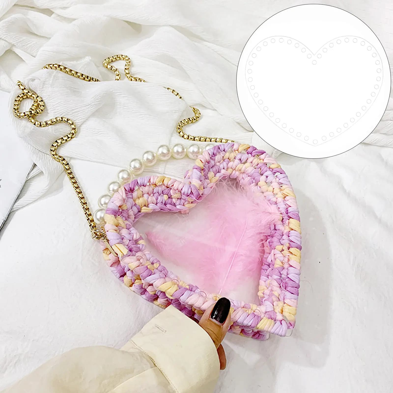 Set di 6 Tavole Trasparenti in Acrilico per Intrecciare Borse, Kit Fai-da-Te per Creare Borse Intrecciate, Materiali Creativi per Regali Fatti in Casa