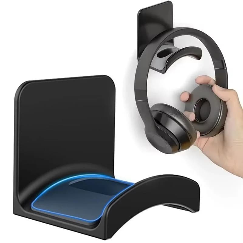 2Pcs Universal Wall Mounted Headphone Stand Gaming Controller Holder Headset Storage Bracket Plastic Earphone Display Stand Rack