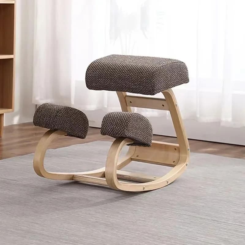 Sedia ergonomica JC per inginocchiare, per ufficio e casa, sedia a dondolo in legno massello con cuscino in schiuma ad alta resilienza