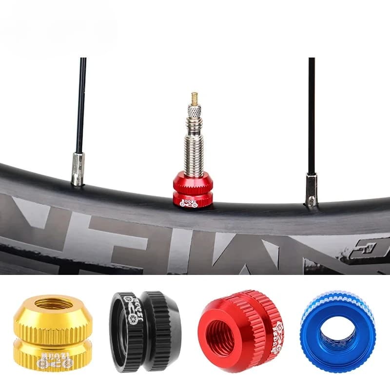 1Pair Bike Vacuum Tire Law Mouth Nut MTB Bicycle Tire Inner Tube Valve Caps Safe