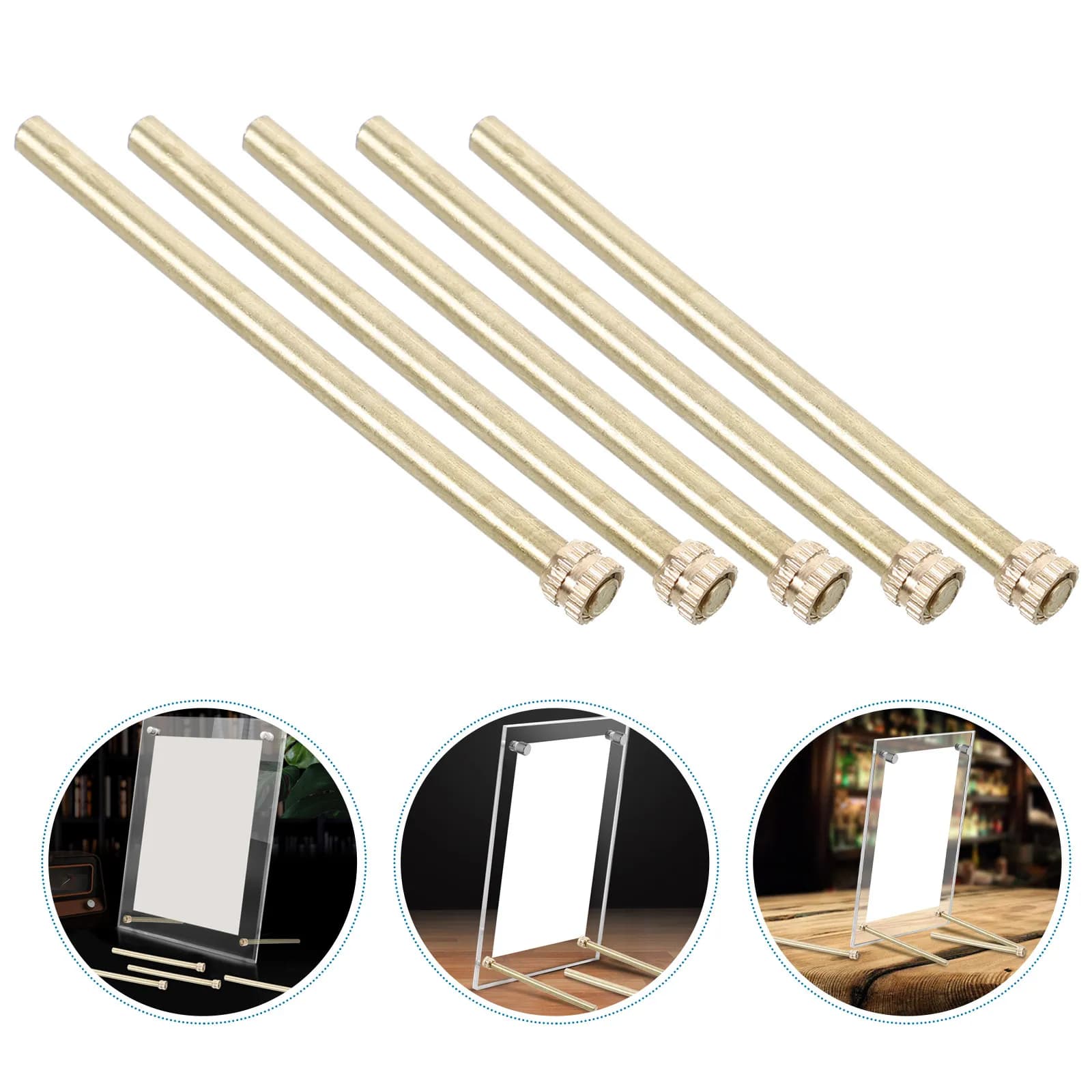 10Pcs Metal Photo Frame Back Support Legs Sturdy Reliable Picture Frame Stand Rod for Studio Albums Desktop Display Easel