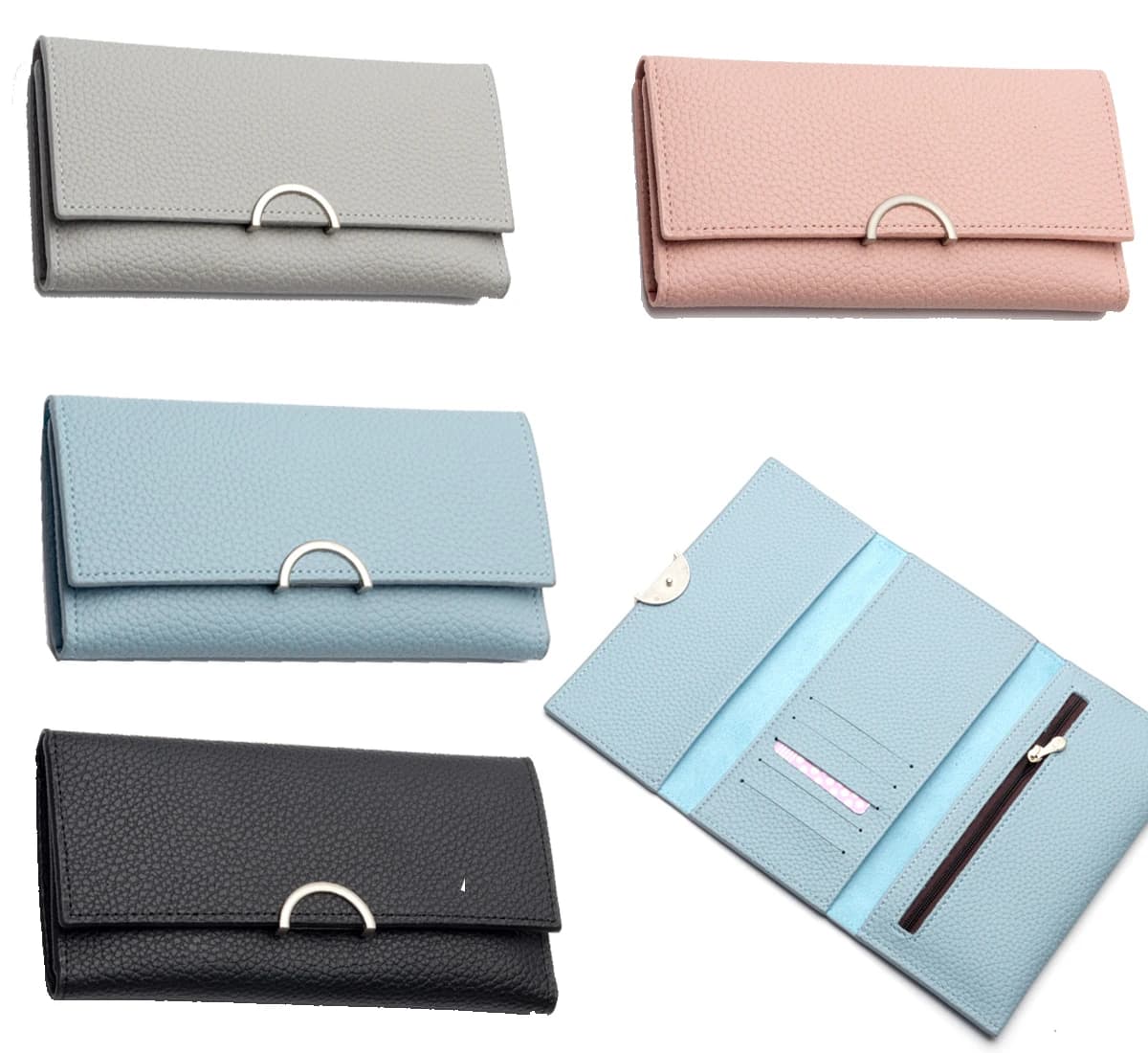 Portamonete da donna Portafoglio lungo Porta cellulare femminile con cerniera Borsa da polso Portamonete