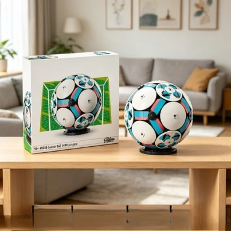 43019 Bandai 1498 pezzi Blocchi da costruzione a forma di pallone da calcio, giocattolo per ragazzi, articoli per feste di compleanno, compatibili con i mattoncini LEGO