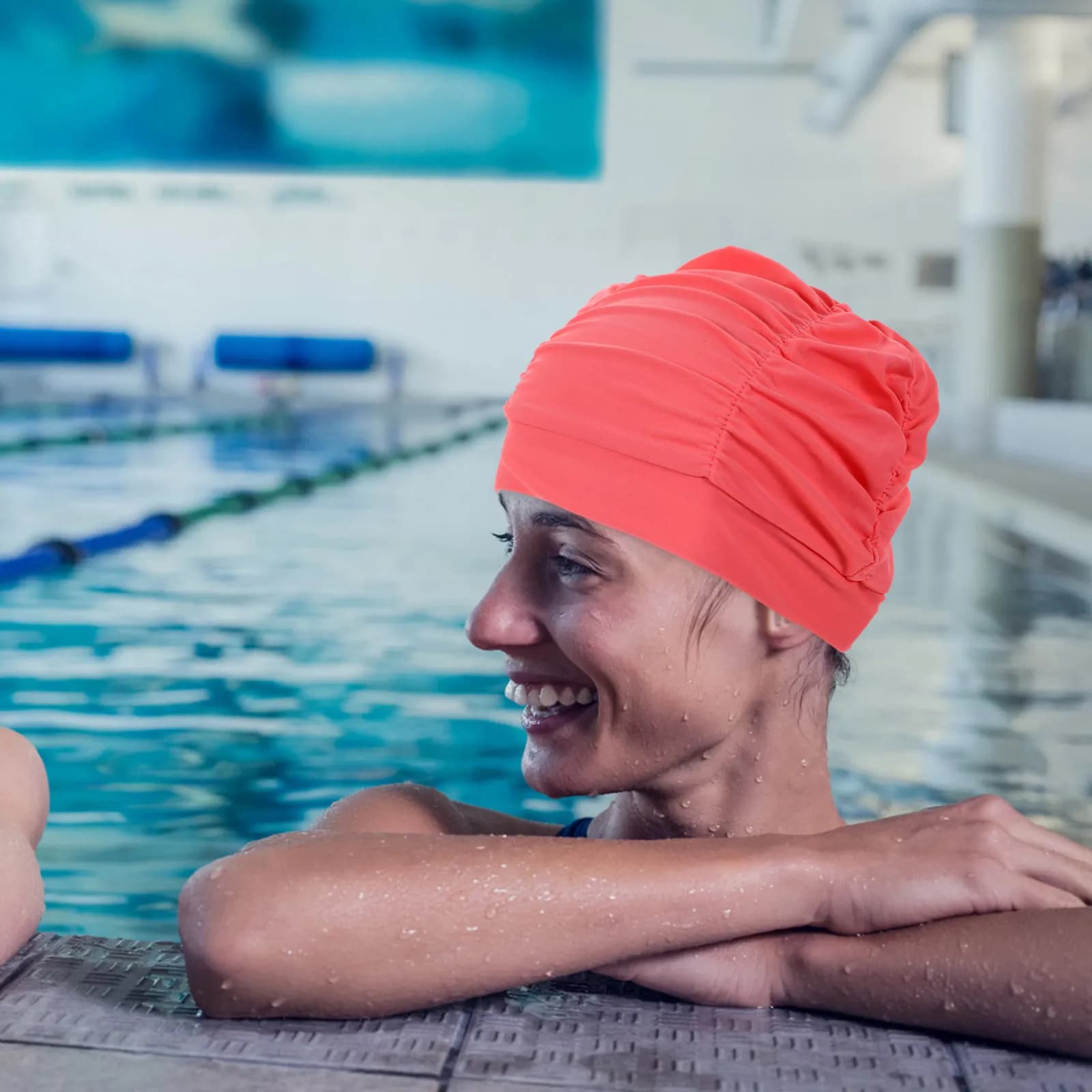 4 pezzi di cappelli da nuoto da donna, comodi cappelli da nuoto leggeri, protezione per capelli lunghi, cappelli da nuoto per adulti, cappelli da donna