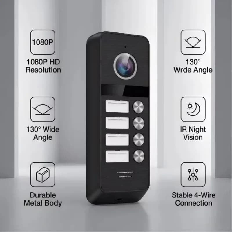 Waterproof Video Doorbell Camera with Day Night Vision Home Security Video Door Phone Intercom for Home Use