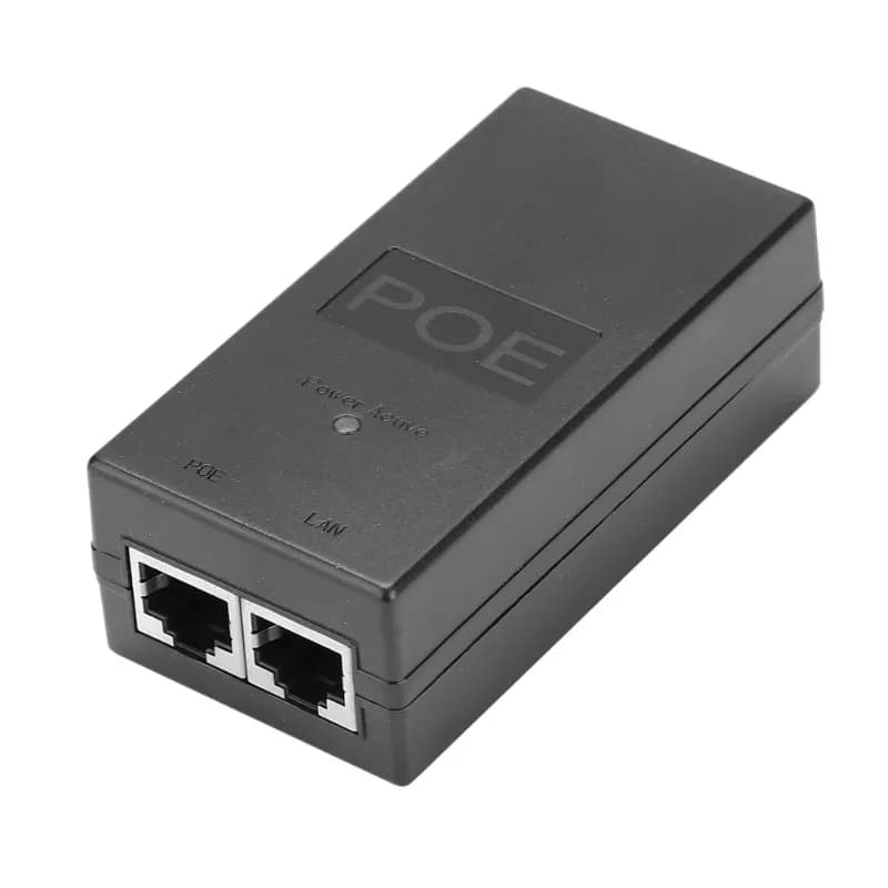 Iniettore di Alimentazione POE da Scrivania 48V 0.5A, Adattatore Ethernet per Telecamere IP di Sorveglianza CCTV con Protezione di Sicurezza