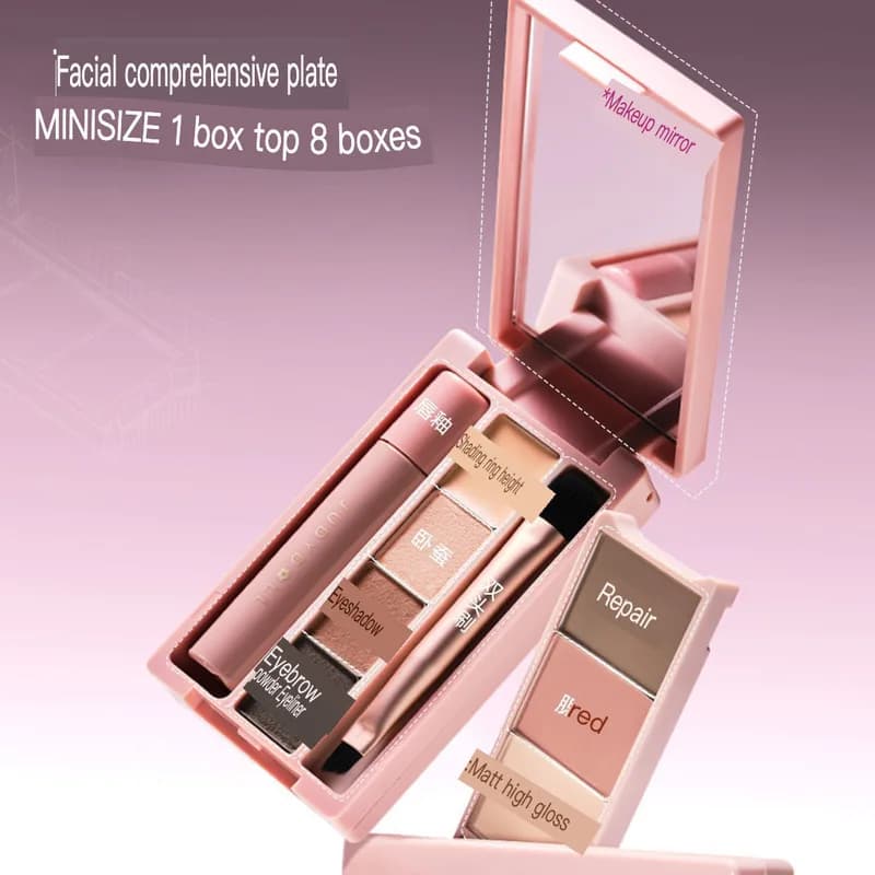 Tavolozza multifunzionale all-in-one per trucco Orange Blossom, lucidalabbra snellente, mascara, fard, correttore evidenziatore