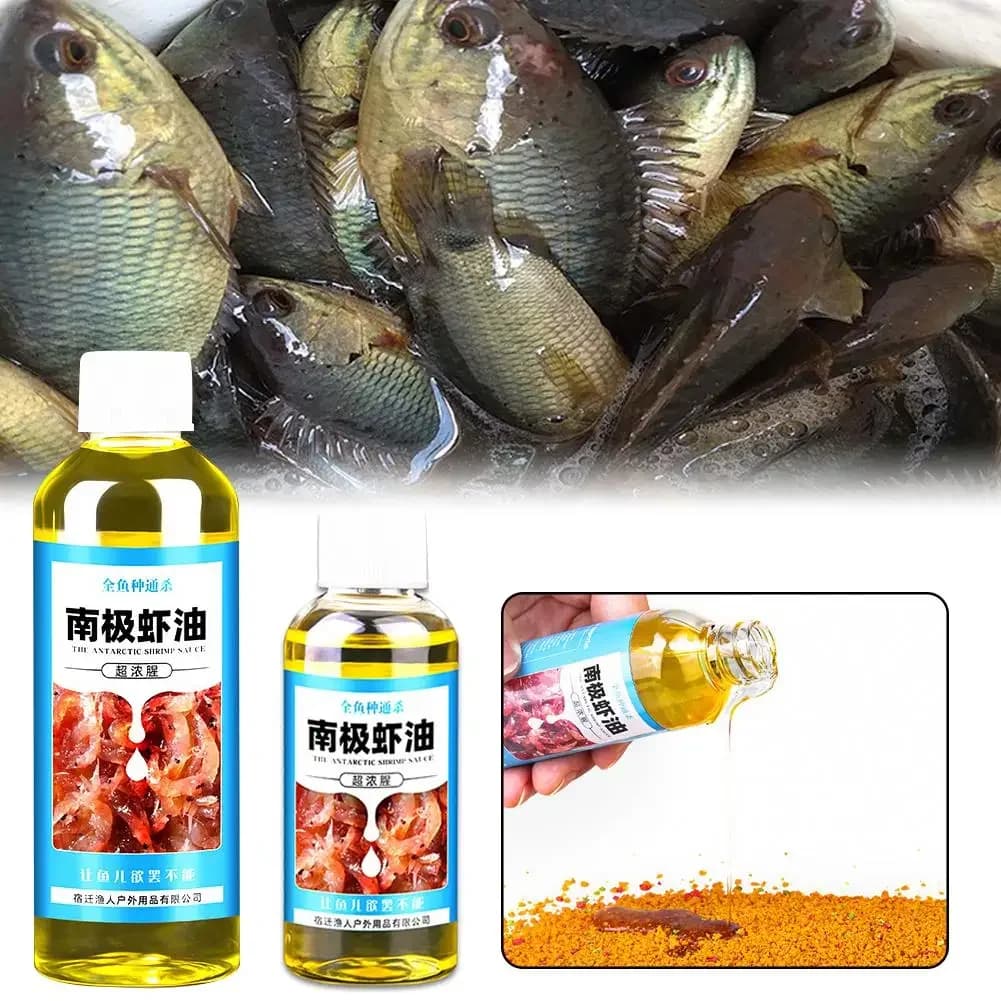 60/100ml Shrimp Bait Scent High Concentration Fish Attractants Strong Fishy Smell Wild Fishing Krill Oil Bait Lure Accessory