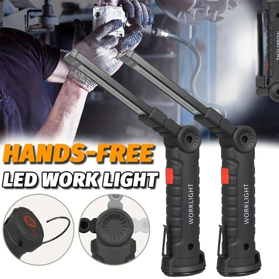 New LED COB Portable USB-C Charge, Magnetic Work Light, Suspended Lamp with Integrated Battery, Camping Flashlight
