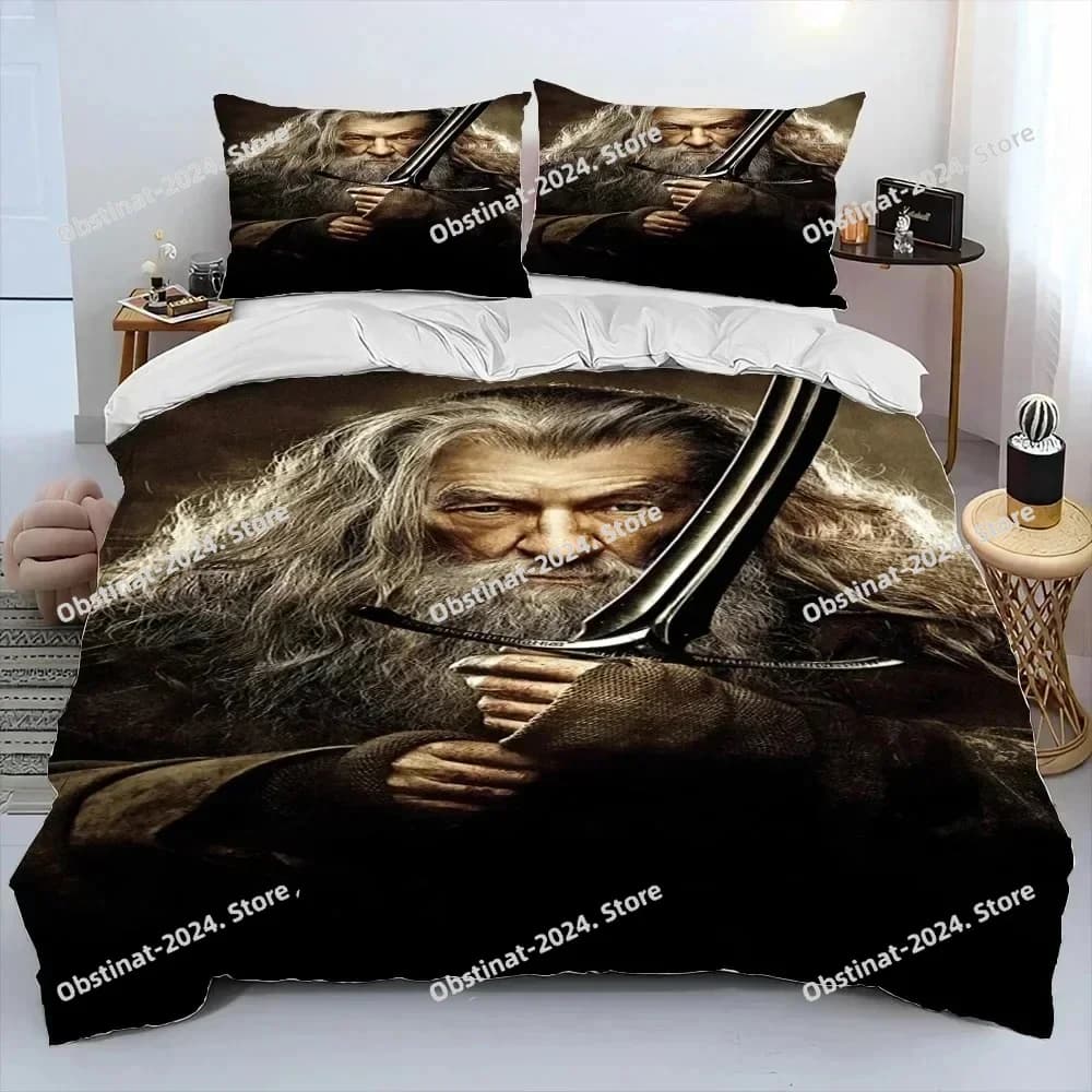 Stampa 3D L-Lord of Rings H-Hobbit Set biancheria da letto Copripiumino Set copripiumino Federa Trapunte King Queen Size Ragazzi Adulti