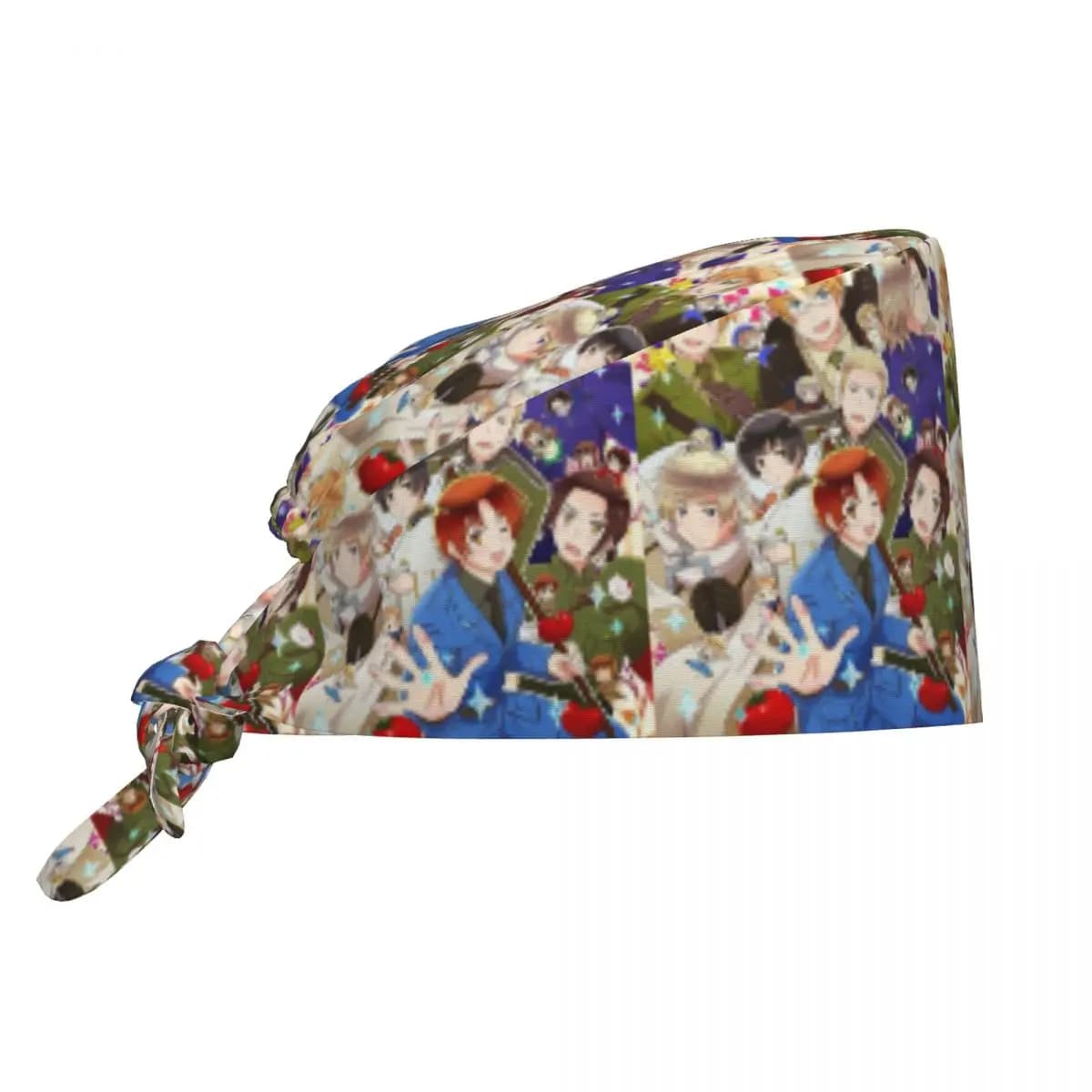 Hetalia Group World Stars Scrub Hat Doctor Working Surgical Cap Men Women Adjustable Nursing Caps for Dentist