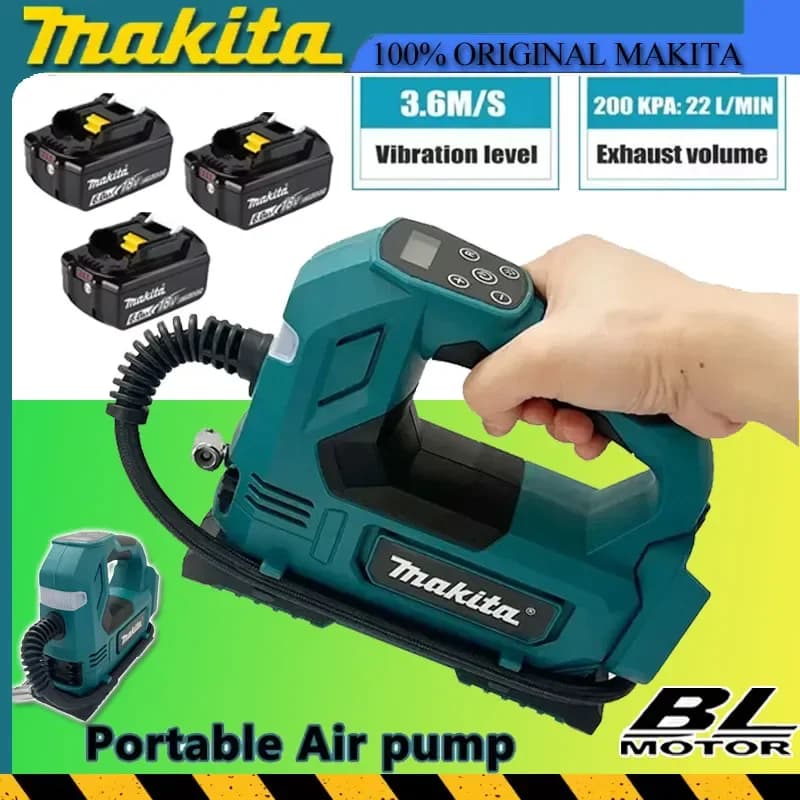 Makita Pump Handheld Air Compressor Portable Cordless Tire Inflator 18V Battery Electric Air For Car Bicycle Tires Ball