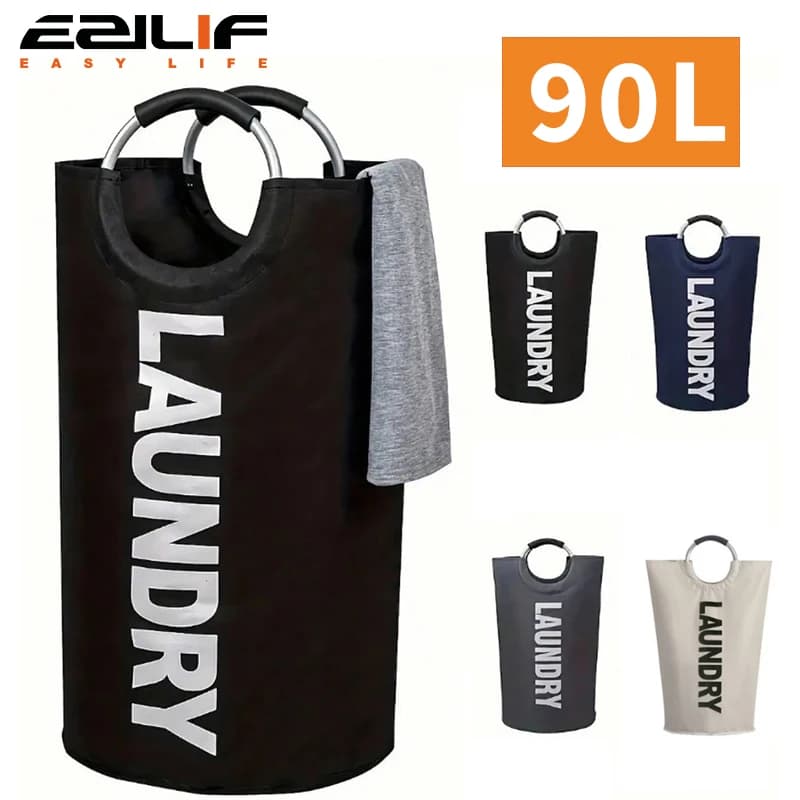 Extra-Large Waterproof Laundry Basket with Padded Handle - Foldable, Multi-Purpose Storage for Bathroom, Laundry Room, Balcony