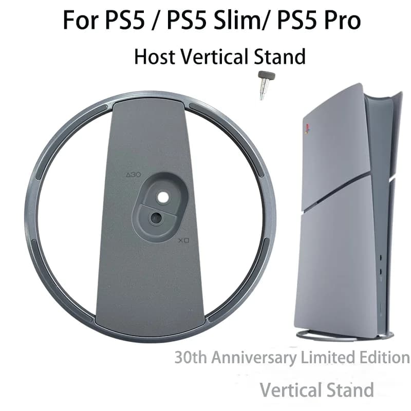 Accessori per Gaming: Supporto Verticale per Console PS5 Slim, Base Antiscivolo per PS5 Pro Edizione Disco/Digitale, 30° Anniversario