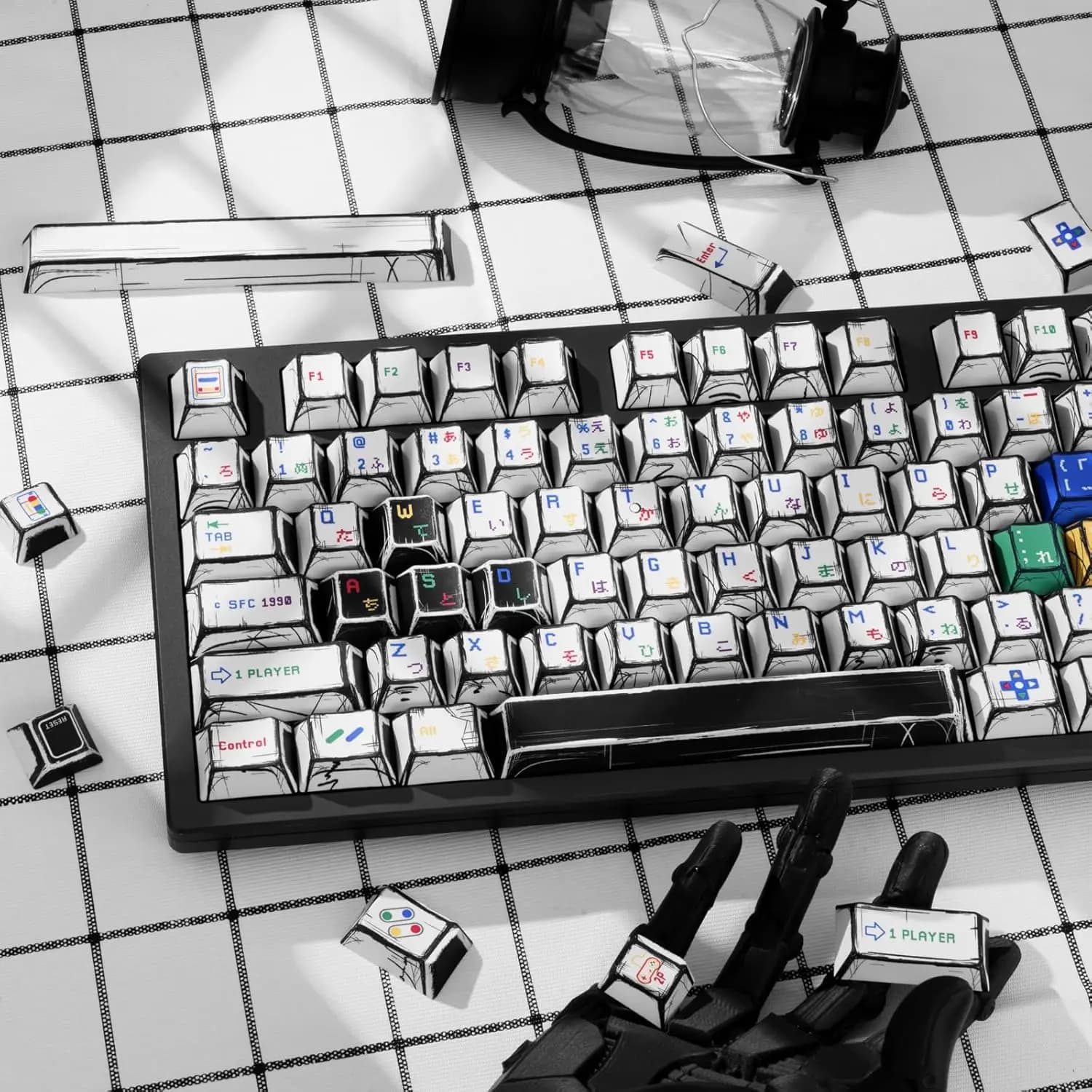 Manga Cherry Profile Tincture Sublimation Custom Covers 130 keys Keyboard Cover Set for 60% 65% 75% 100% Cherry MX Mechan