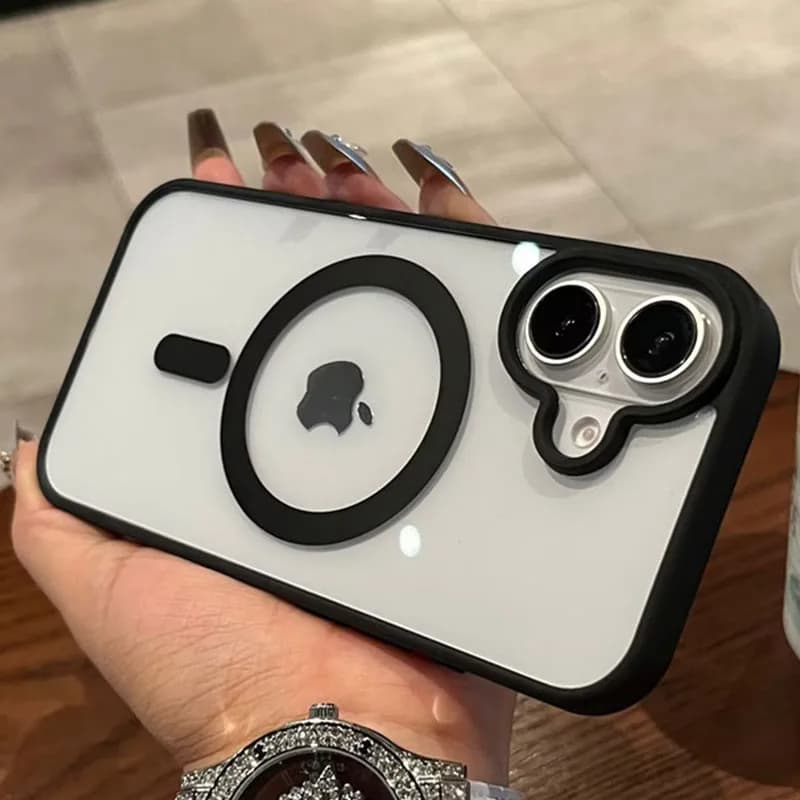 Custodia Trasparente di Lusso per MagSafe per iPhone 17 16 15 14 13 12 11 Pro Max 16 Plus Air, Cover per Ricarica Wireless Magnetica