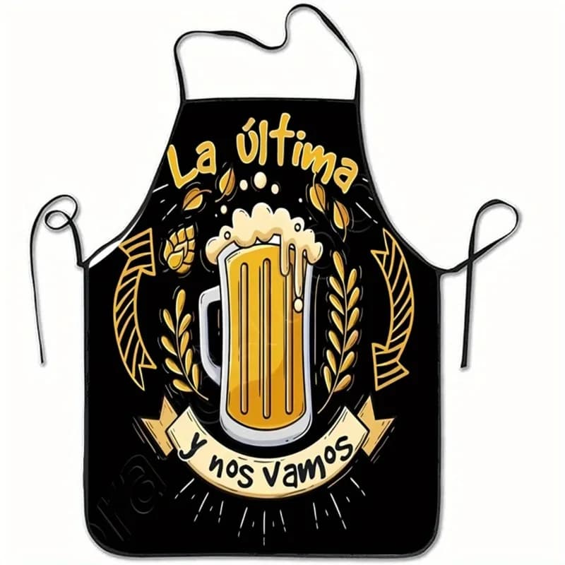 Grembiule a Tema Birra con Design Spagnolo e Boccale (Adatto per Produzione Casalinga di Birra, Bar, Festival della Birra e Feste a Tema)