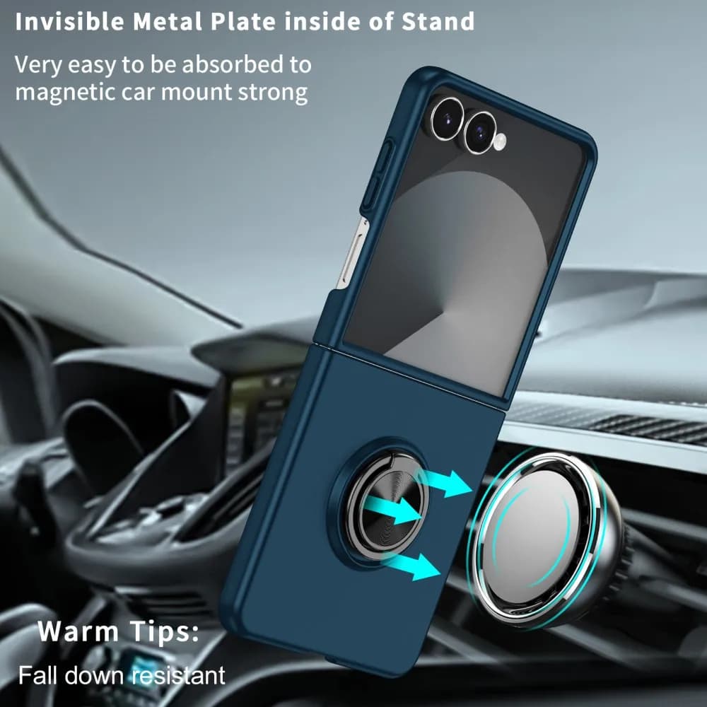 Per Samsung Z Flip 7 Custodia con anello Custodie per telefoni per Samsung Galaxy Z Flip 7 6 5 4 3 Flip7 Flip6 Flip5 5G Cover Paraurti antiurto