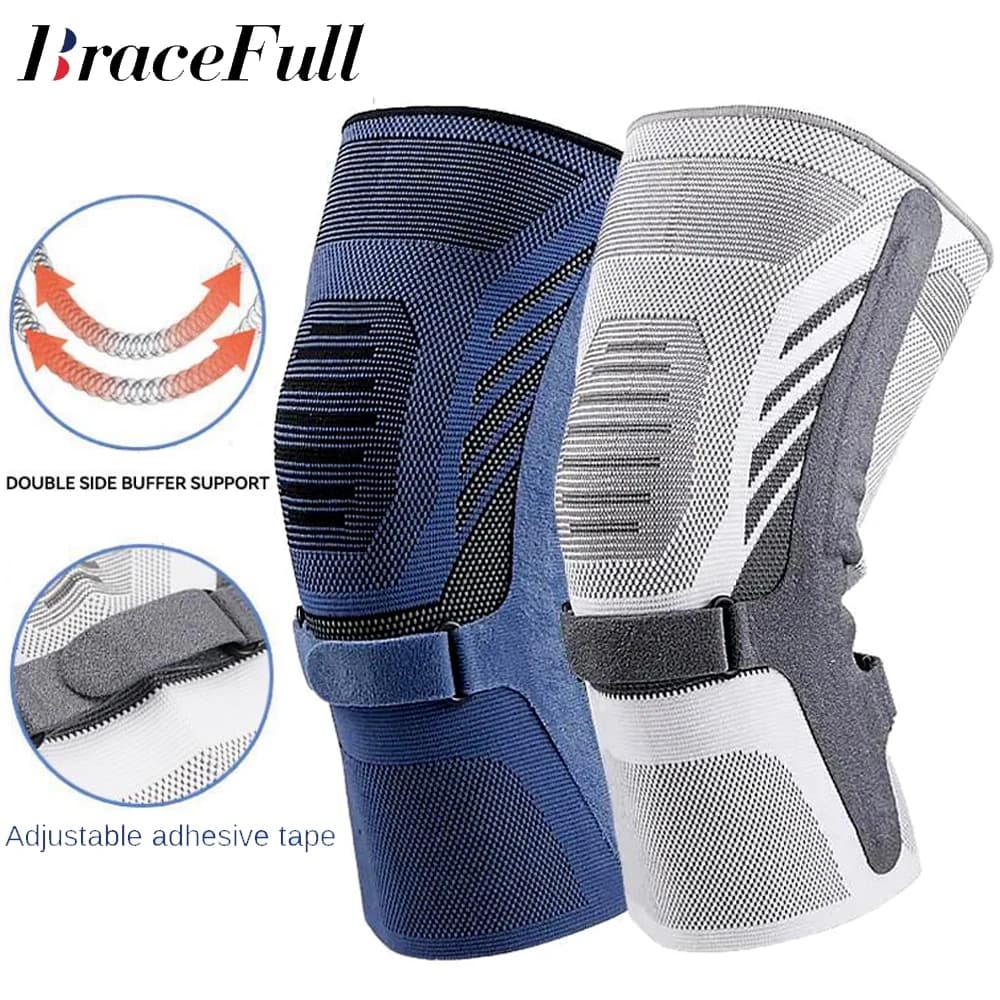 1 pezzo di ginocchiera ortopedica - Fascia compressiva per ginocchio - Supporto regolabile per alleviare il dolore al ginocchio, gonfiore, artrite, rotura del menisco, corsa