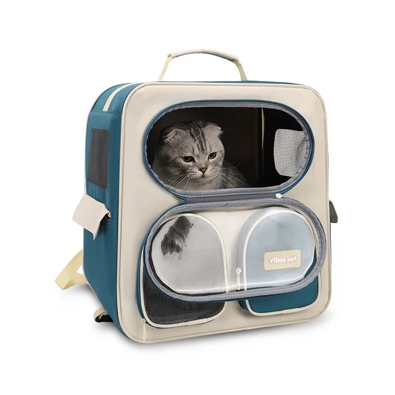 Zaino da viaggio per gatti grande, leggero, portatile, pieghevole, da viaggio, per animali domestici, capacità generosa, accetta due gatti