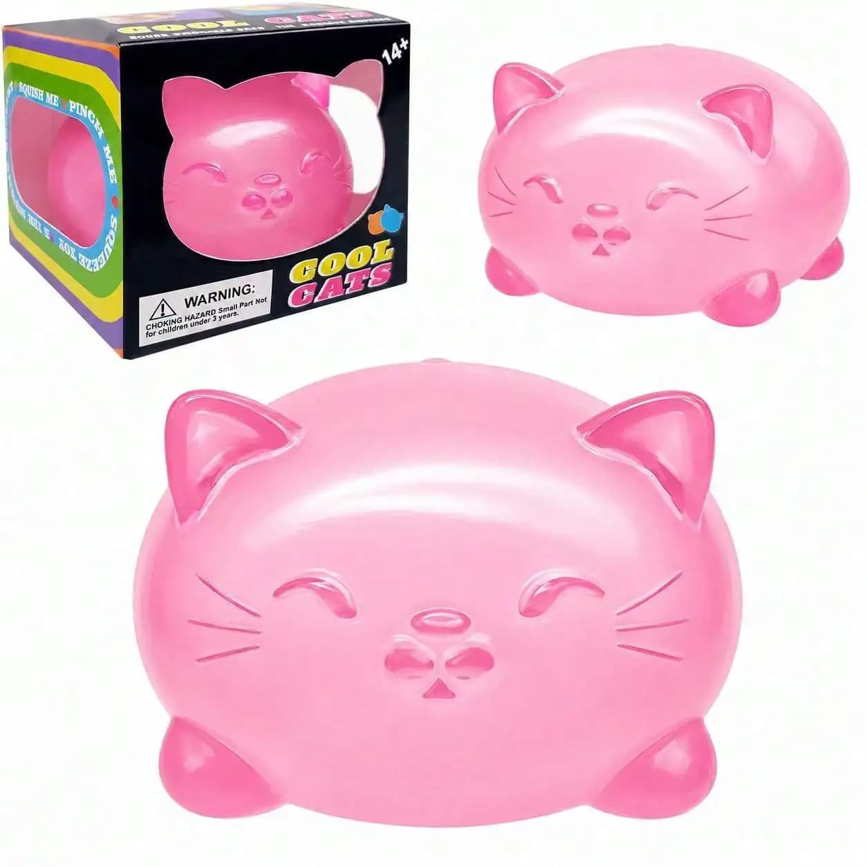 Cute Cat Squishy Toy For Stress Relief, Kawaii Mochi Cat Squeeze Fidget, Slow Rising Soft Sensory Squishies, Cute Desk Decor Anti Anxiety Toy For Kids Teens Adults, Birthday Gift, Party Favor, Decompression Toy