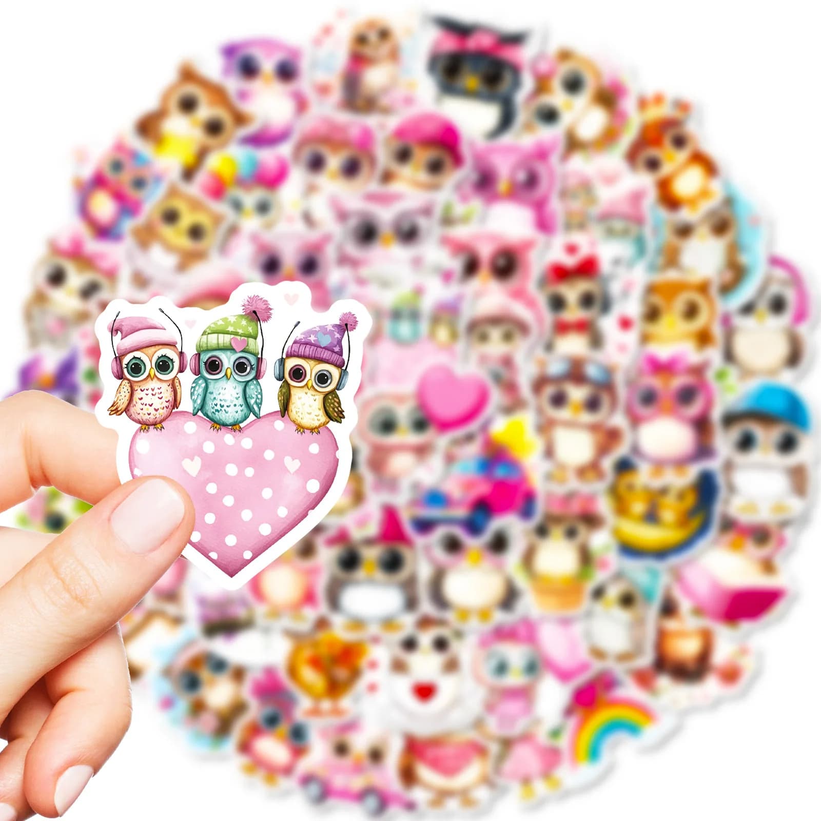 10/30/56PCS Kawaii occhi grandi Gufo Cartoon Graffiti Adesivi Animali Adesivi per Tazza di Acqua Telefono Computer Notebook Cancelleria