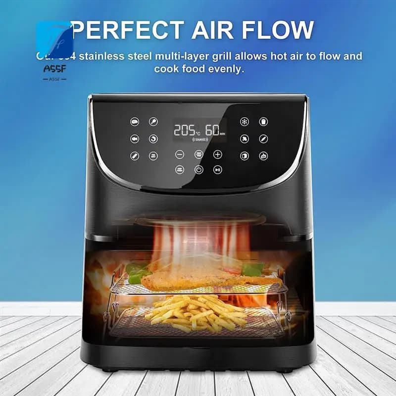 Air frying rack A55F-Air for air frying machine 5.5 litres, 2-level air frying grille/middle/raster for dishydrate square, spare parts for air frying machine