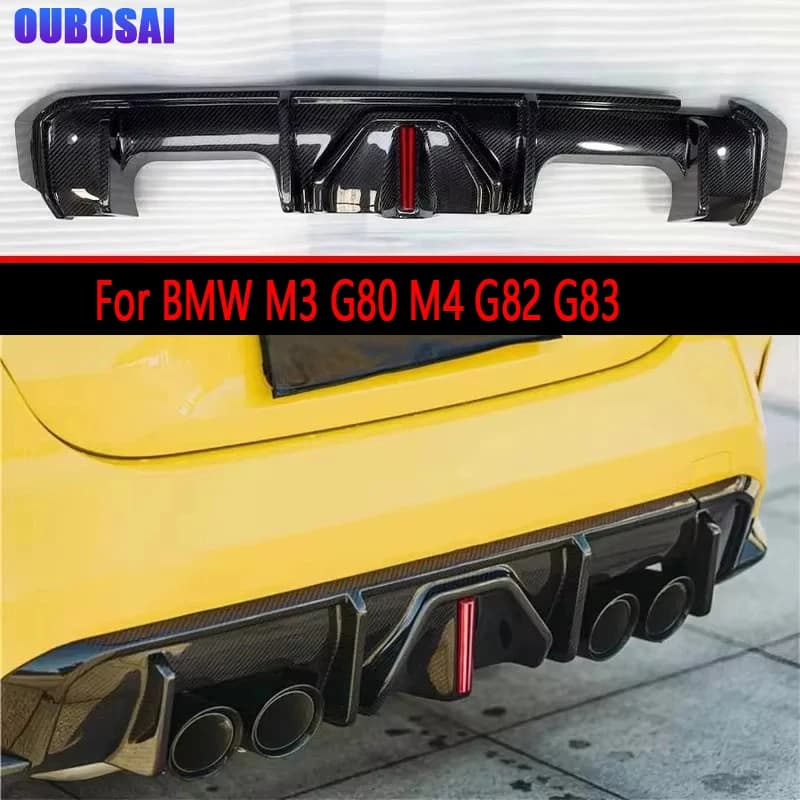 For BMW M3 G80 M4 G82 G83 2021+ Carbon Fiber Diffuser Rear Bumper Diffuser Rear Splitters Spoiler Back Lip Body Kit