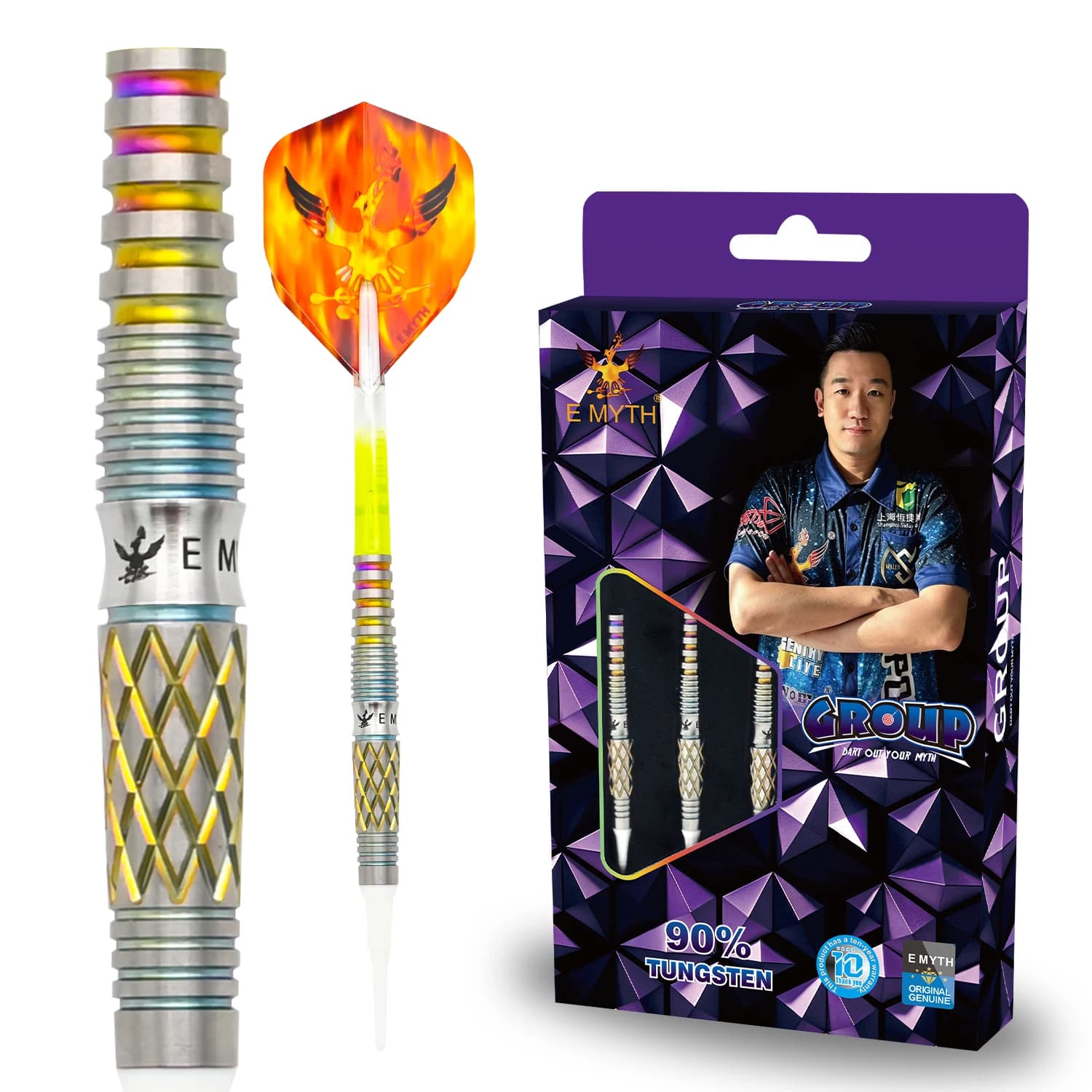 E MYTH Prism 3Pcs/Set 90% Tungsten Darts 20-25g Steel/Soft Tip Darts