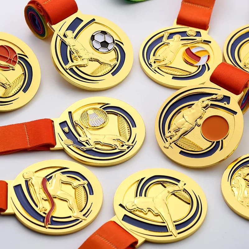 Custom medal for basketball, football, volleyball, badminton, cycling, gold souvenir, silver and bronze