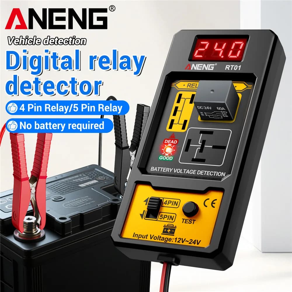ANENG 11-25V Rilevatore Relè RT01 Digitale Universale 4/5 Pin Batteria Auto Veicolo Rilevamento Display Digitale Tester Batteria di Tensione