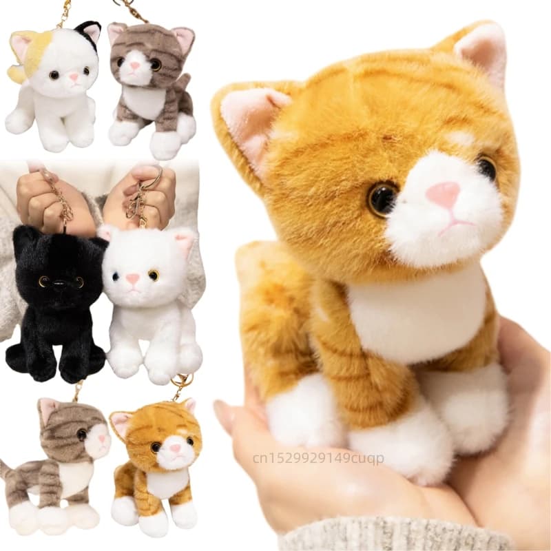 15 cm cartone animato simpatico gatto peluche bambola ciondolo gatto a strisce animale farcito giocattolo decorazione della casa zaino borsa accessori regalo per i bambini