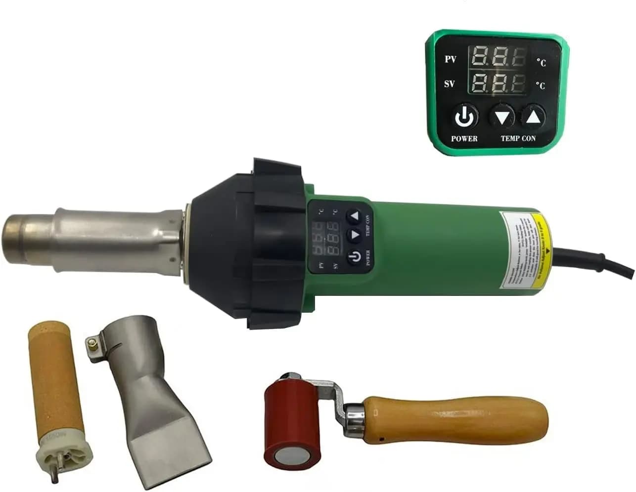 1600W Electric DIY Plastic Welding Tool Digitally Controlled Heating Gun for PVC TPO Roofing Hot Air Torch Flooring Heating Gun