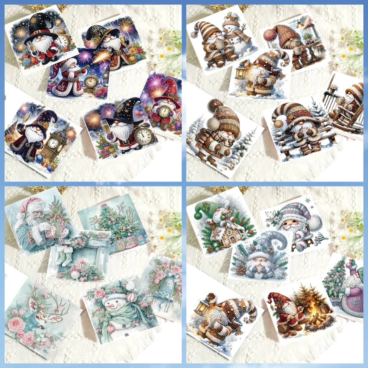 6-Piece Diamond Painting set Greeting card Christmas series paper Material with envelope Christmas gift Postcard