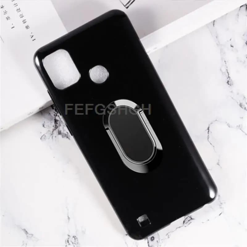 Per Tecno POP 4 Pro BC3 6.52 "supporto per anello posteriore staffa custodia per telefono custodia morbida in Silicone TPU per Smartphone