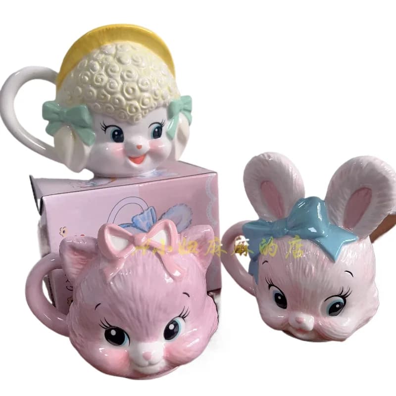 Niche Swimmer Cute Lamb Bear Cat Rabbit Ceramic Mug Toothbrush Holder