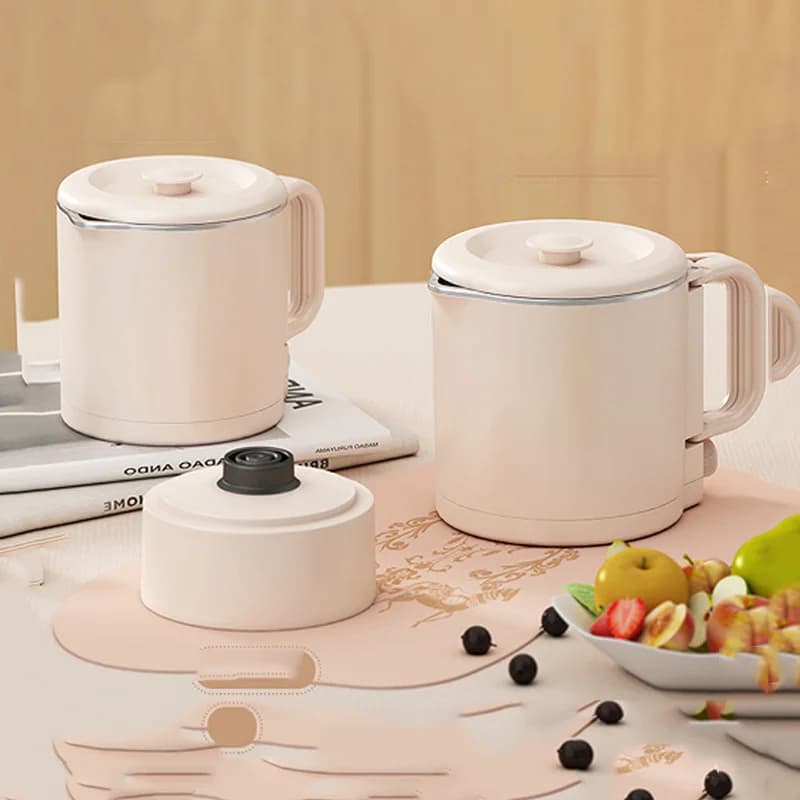Bollitore Elettrico Portatile 1PC Mini da Esterno 800ML a Doppio Strato in Acciaio Inox 304 Pieghevole per Casa