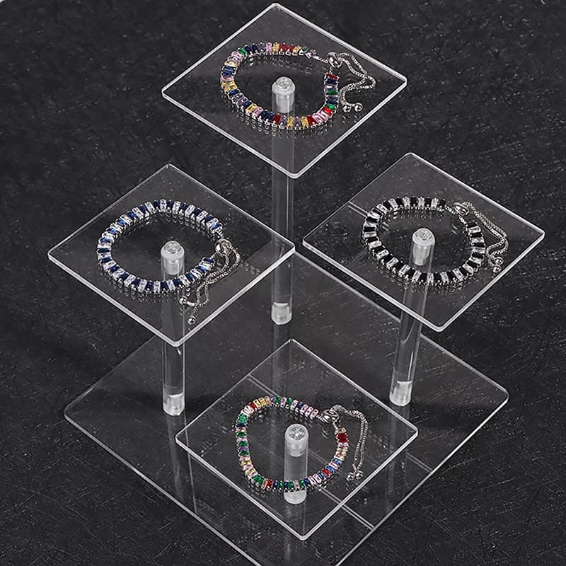 Espositore in acrilico rimovibile trasparente a 4 strati espositore quadrato per Garage Kit espositore per scatola cieca espositore per gioielli