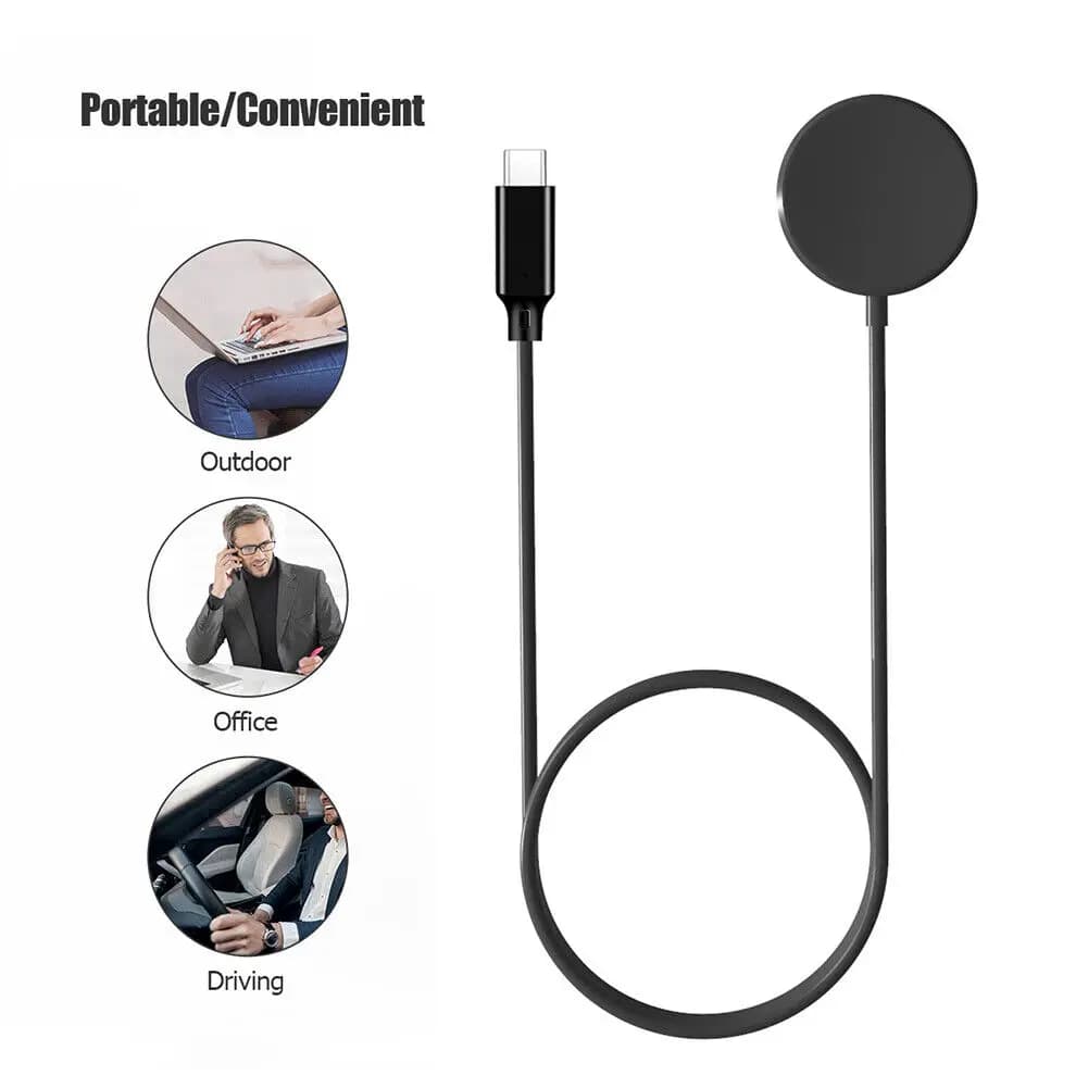 Cavo di ricarica rapido USB magnetico 39,37 "PVC portatile PD Type-C 5W Dock per caricabatterie rapido Dock per Samsung Galaxy Watch