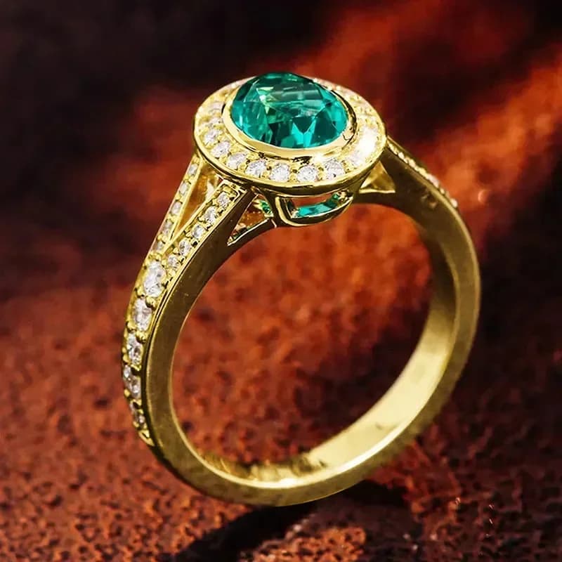 2025 New high-end light luxury noble woman's ring, woman's high-end feeling, single ring with oval zircone, fashionable design jewelry