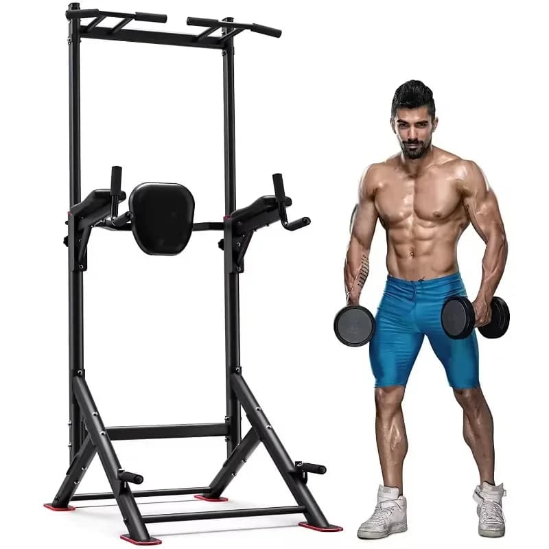 Stazione Multifunzione Power Tower con Barra per Trazioni e Dip per Allenamento Indoor a Casa