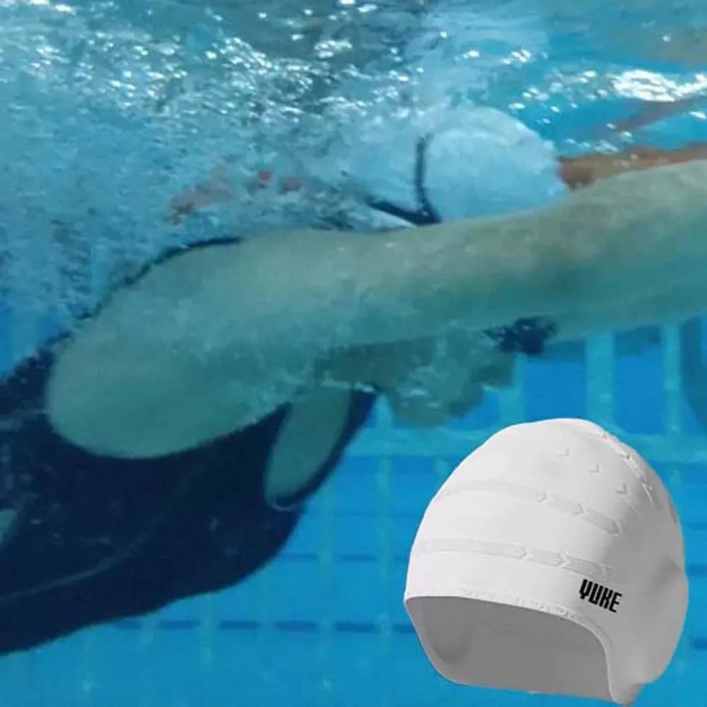 Cuffia da bagno elastica per donna, design spesso, tinta unita, protezione solare e anti-freddo, per nuoto e snorkeling